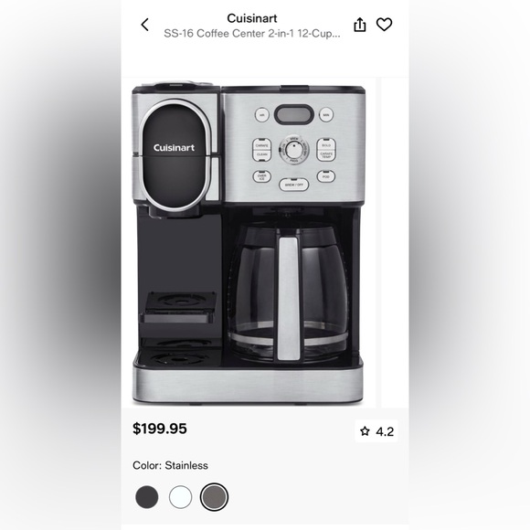 SS-16 Coffee Center 2-in-1 12-Cup Drip Coffeemaker